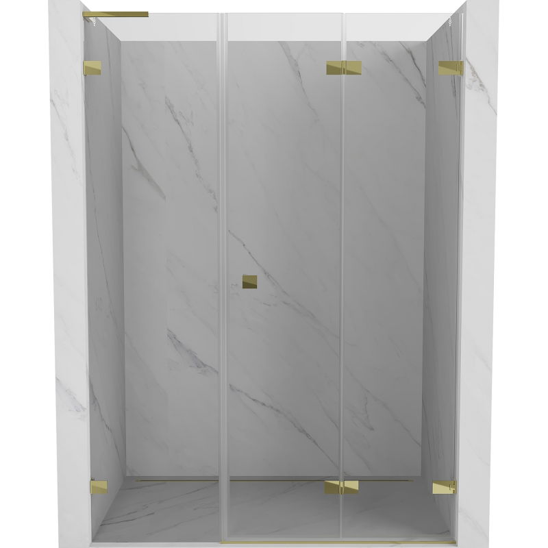 Mexen Lunar-F L uși de duș pliabile dreapta 120 cm, transparent, aurii - 836SL-120-050-50-00-P