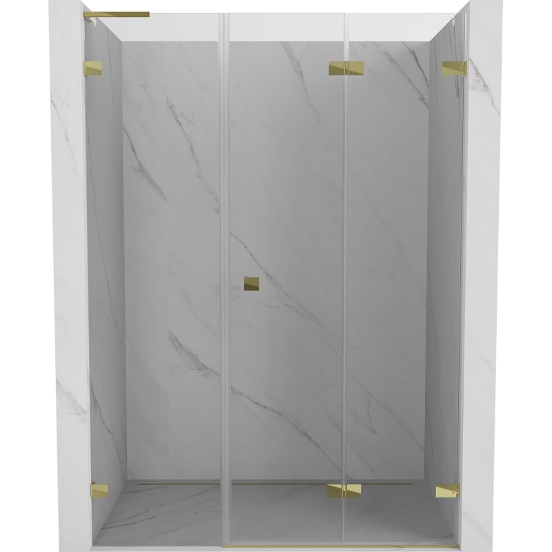 Mexen Lunar-F L uși de duș pliabile dreapta 130 cm, transparent, aurii - 836SL-130-050-50-00-P