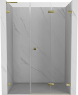 Mexen Lunar-F L uși de duș pliabile dreapta 140 cm, transparent, aurii - 836SL-140-050-50-00-P