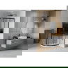 Cabina de duș Mexen Rio semicirculară 90 x 90 cm, dungi, neagră + bazin Flat, alb - 863-090-090-70-20-4110B