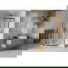Mexen Rio cabină de duș semi-circulară 80 x 80 cm, mat, neagră + cadă Flat, albă - 863-080-080-70-30-4110B