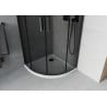 Mexen Rio cabină de duș semirotundă 80 x 80 cm, grafit, negru + cădiță Flat, alb - 863-080-080-70-40-4110B