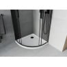 Mexen Rio cabină de duș semirotundă 80 x 80 cm, grafit, negru + cădiță Flat, alb - 863-080-080-70-40-4110B