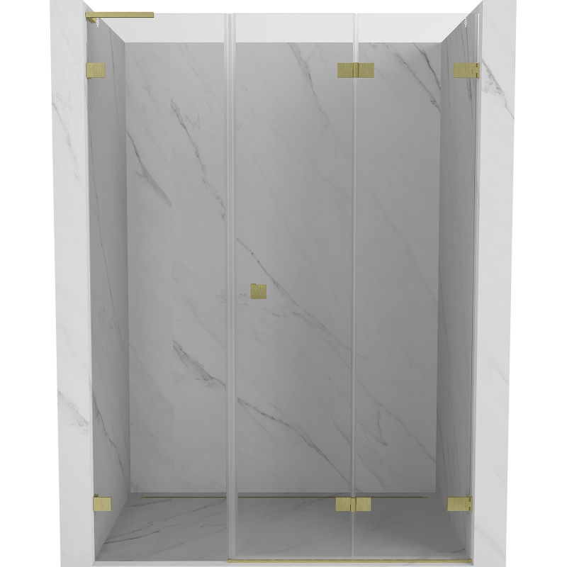 Mexen Lunar-F L uși de duș pliabile dreapta 140 cm, transparent, auriu periat - 836SL-140-050-55-00-P