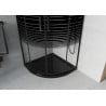 Cabină de duș Mexen Rio semirotundă 80 x 80 cm, benzi negre, neagră + cadă Flat, neagră - 863-080-080-70-20-4170B