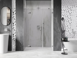 Mexen Lunar zuhanyajtó, balra nyíló, 150 cm, átlátszó, króm - 834S-150-050-01-00-L