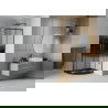 Cabina de duș Mexen Rio semi-rotundă 80 x 80 cm, dungi, neagră + bazin Flat, negru - 863-080-080-70-20-4170B