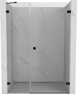 Mexen Lunar-B uși de duș batante, dreapta 130 cm, transparent, negru - 832S-130-050-70-00-P