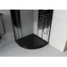 Mexen Rio cabina de duș semirotundă 90 x 90 cm, dungi negre, neagră + cadă Flat, neagră - 863-090-090-70-20-4170B