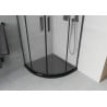 Mexen Rio cabină de duș semirotundă 90 x 90 cm, mată, neagră + cadă de duș Flat, neagră - 863-090-090-70-30-4170B