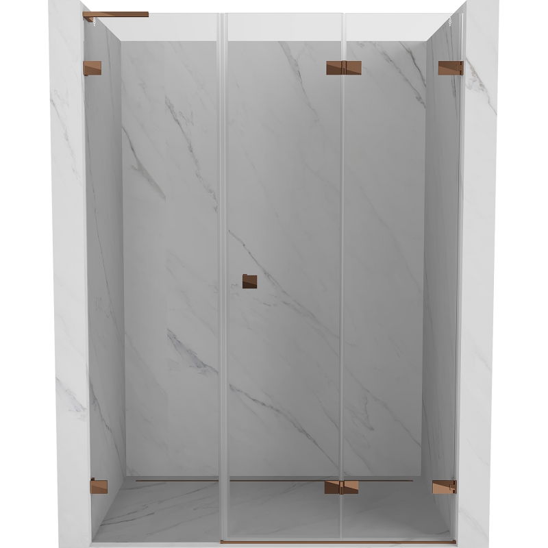 Mexen Lunar-F L Uși de duș pliabile dreapta 150 cm, transparent, aur roz - 836SL-150-050-60-00-P