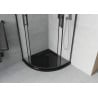 Mexen Rio zuhanykabin félköríves 90 x 90 cm, homályos, fekete + Flat, fekete lábkézi - 863-090-090-70-30-4170B