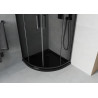 Mexen Rio cabina de duș semicirculară 80 x 80 cm, grafit, negru + cadă de duș Flat, negru - 863-080-080-70-40-4170B