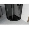 Cabina de duș Mexen Rio semicirculară 90 x 90 cm, grafit, negru + cadă Flat, neagră - 863-090-090-70-40-4170B