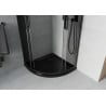 Cabina de duș Mexen Rio semicirculară 90 x 90 cm, grafit, negru + cadă Flat, neagră - 863-090-090-70-40-4170B