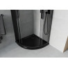 Mexen Rio cabina de duș semirotundă 90 x 90 cm, grafit, neagră + cadă Flat, neagră - 863-090-090-70-40-4170B