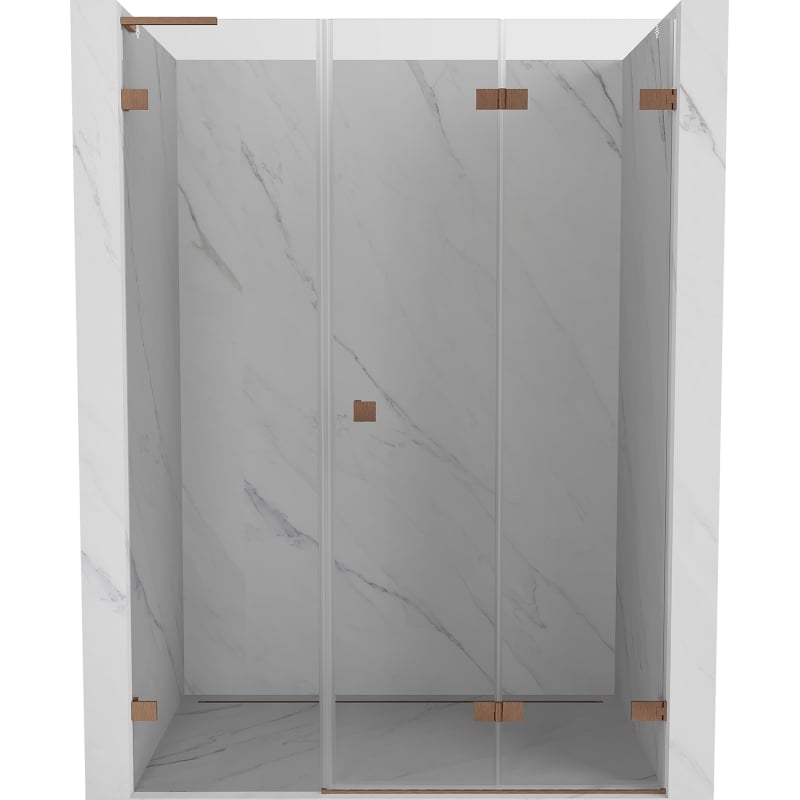 Mexen Lunar-F L uși de duș pliante dreapta 130 cm, transparent, cupru periat - 836SL-130-050-65-00-P