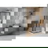 Mexen Rio cabină de duș pătrată 70 x 70 cm, transparent, Neagră + cadă de duș Flat, Albă - 860-070-070-70-00-4010B