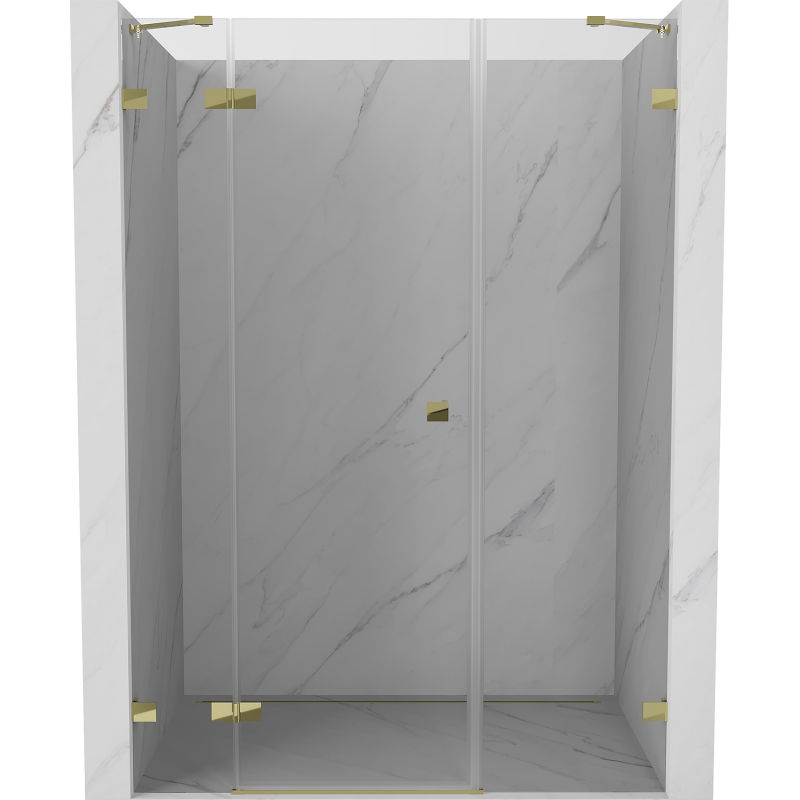 Mexen Lunar ușă de duș batantă stânga 120 cm, transparentă, aurie - 834S-120-050-50-00-L