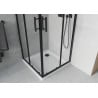 Mexen Rio cabină de duș pătrată 80 x 80 cm, transparent, negru + cadă Flat, alb - 860-080-080-70-00-4010B