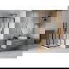 Mexen Rio cabină de duș pătrată 80 x 80 cm, transparent, Neagră + cadă de duș Flat, Albă - 860-080-080-70-00-4010B