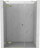 Mexen Lunar ușă de duș batantă stânga 130 cm, transparentă, aurie - 834S-130-050-50-00-L