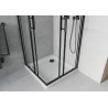 Mexen Rio cabina de duș pătrată 90 x 90 cm, transparentă, neagră + cadă de duș Flat, albă - 860-090-090-70-00-4010B