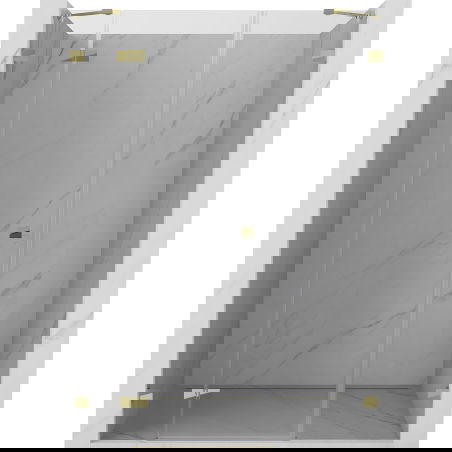 Mexen Lunar ușă de duș batantă stânga 145 cm, transparentă, aurie - 834S-145-050-50-00-L
