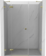 Mexen Lunar ușă de duș batantă stânga 150 cm, transparentă, aurie - 834S-150-050-50-00-L