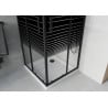 Mexen Rio cabină de duș pătrată 70 x 70 cm, Dungi, Neagră + cadă de duș Flat, Albă - 860-070-070-70-20-4010B