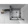 Mexen Rio cabină de duș pătrată 70 x 70 cm, dungi negre, negru + cadă joasă Flat, alb - 860-070-070-70-20-4010B