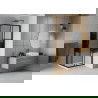 Mexen Rio négyzet alakú zuhanykabin 70 x 70 cm, Csíkok, Fekete + zuhanytálca Flat, Fehér - 860-070-070-70-20-4010B