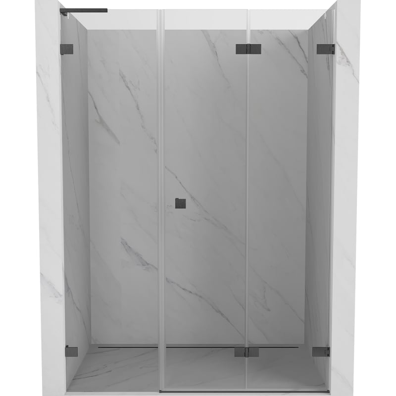 Mexen Lunar-F L uși de duș pliabile dreapta 140 cm, transparent, gun gray șlefuit - 836SL-140-050-66-00-P