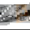 Mexen Rio cabină de duș pătrată 90 x 90 cm, Dungi, Neagră + cadă de duș Flat, Albă - 860-090-090-70-20-4010B
