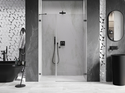 Mexen Lunar-B ușă de duș cu deschidere dreaptă 130 cm, transparentă, gun metal - 832S-130-050-95-00-P