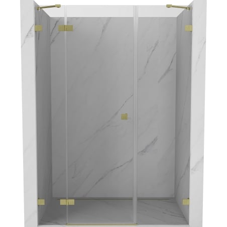 Mexen Lunar ușă de duș batantă stângă 120 cm, transparentă, aurie periată - 834S-120-050-55-00-L