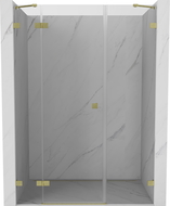 Ușile de duș Mexen Lunar batante stânga, 120 cm, transparente, auriu periat - 834S-120-050-55-00-L