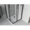 Mexen Rio négyzet alakú zuhanykabin 80 x 80 cm, homályos, fekete + Flat zuhanytálca, fehér - 860-080-080-70-30-4010B