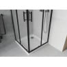 Cabină de duș pătrată Mexen Rio 90 x 90 cm, mat, negru + cadă Flat, alb - 860-090-090-70-30-4010B