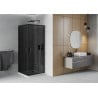 Mexen Rio cabină de duș pătrată 80 x 80 cm, grafit, negru + cadă Flat, alb - 860-080-080-70-40-4010B