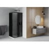 Mexen Rio cabină de duș pătrată 80 x 80 cm, grafit, negru + cadă Flat, alb - 860-080-080-70-40-4010B