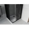 Mexen Rio cabină de duș pătrată 80 x 80 cm, grafit, negru + cadă Flat, alb - 860-080-080-70-40-4010B