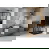 Mexen Rio cabină de duș pătrată 80 x 80 cm, Dungi, Neagră + cadă de duș Flat, Neagră - 860-080-080-70-20-4070B