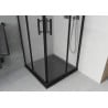 Mexen Rio cabină de duș pătrată 80 x 80 cm, sablat, neagră + cădiță Flat, neagră - 860-080-080-70-30-4070B