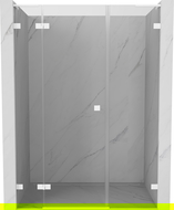 Mexen Lunar L uși de duș batante stânga 130 cm, transparent, alb - 834SL-130-050-20-00-L