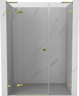 Mexen Lunar L ușă de duș batantă stânga 130 cm, transparentă, aurie - 834SL-130-050-50-00-L