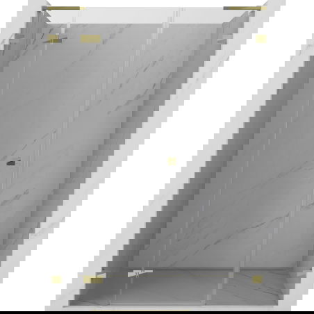 Mexen Lunar L uși de duș batante pe stânga 140 cm, transparente, aurii - 834SL-140-050-50-00-L