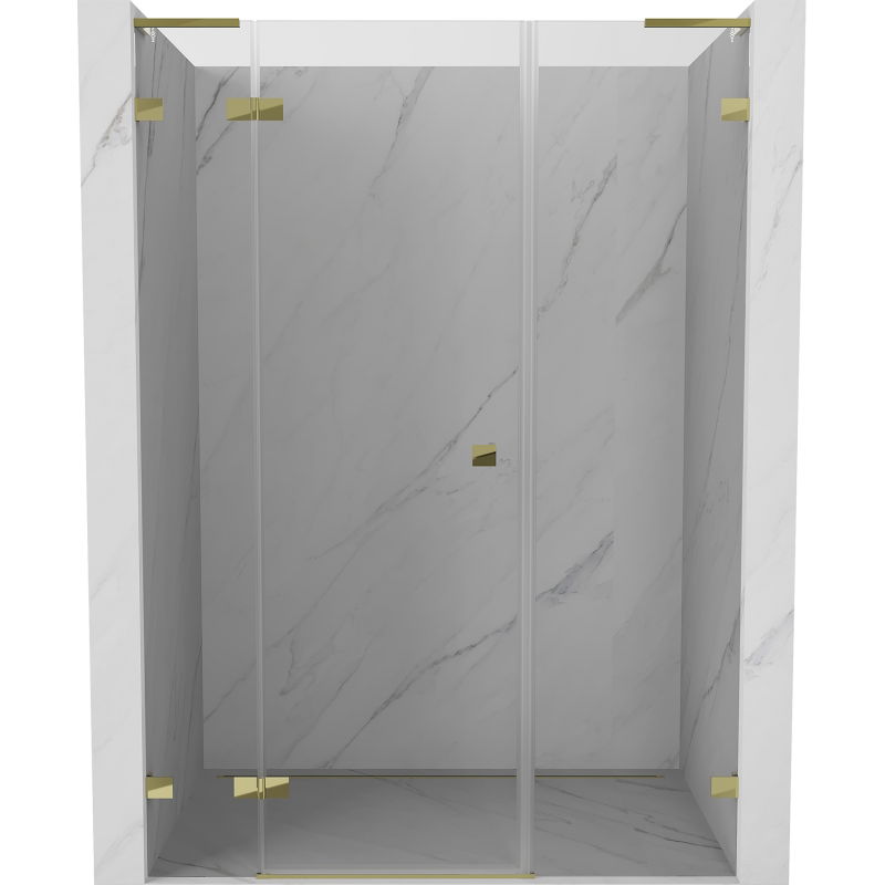 Mexen Lunar L uși de duș batante stânga 150 cm, transparente, aurii - 834SL-150-050-50-00-L