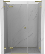 Mexen Lunar L uși de duș batante stânga 150 cm, transparente, aurii - 834SL-150-050-50-00-L