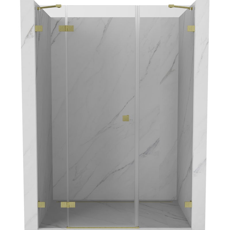Mexen Lunar ușă de duș pivotantă stânga 140 cm, transparent, aurie periată - 834S-140-050-55-00-L